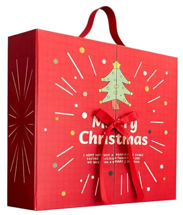 Whimsy Treat Chest – julkalender arrangör för familjenöje | Robust, färgglatt semestermotiv och kompakt layout för småbarn, tonåringar, gäster och möten, 33,7
