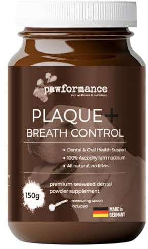 Dog Dental Powder for Plaque & Tartar | Made in Germany | 150g | 100% Natural Seaweed (Ascophyllum Nodosum) | Fresh Breath & Gum Support | No Brushing Required | Pawformance