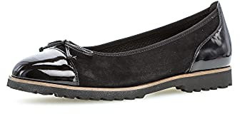 Gabor Damen Klassische Ballerinas, Frauen Flats,Ballerina-Schuhe,Ballett-Schuhe,Ballet-Flats,flach,Ausgehschuhe,schwarz (Cognac),41 EU / 7.5 UK