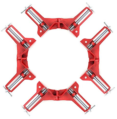 Omninmo 90 Degree Right Angle Clamp 4Pcs Fixed Corner Clamps with Adjustable Jaws Frame Clamp Glass Holder Multifunction Hand Tool for DIY Fishtank Woodworking Picture Frame Shelving Welding, Cabinets