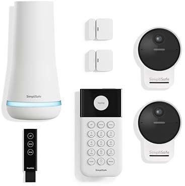 SimpliSafe 7 Piece Wireless Outdoor Camera Home Security System - Optional 24/7 Professional Monitoring - No Contract - Compatible with Alexa and Google Assistant