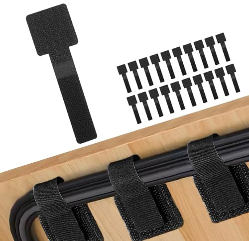 Ferizzia 20 Pezzi Fascette a Strappo Autoadesivo, Fascette Riutilizzabili con Chiusura a Strappo, Fermacavi Supporto Organizer, Organizer Cavi per Scrivanie, per TV, PC, Cavo Ethernet, Scrivania