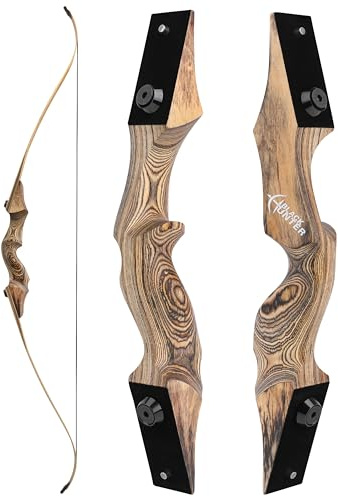 FQH 60'' Archery Recurve Bow Set 20-60 lbs Takedown American Hunting bow for Adult Beginners and Hunters Outdoor Hunting Target Archery Shooting Training (Only the Bow, 60 LBS)