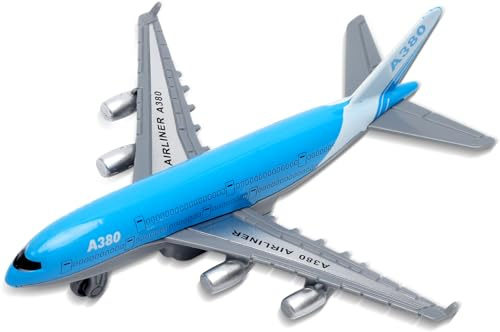 UOCAI Airbus A380 Giocattolo Aeroplano – Mini Modello di Aereo in Metallo con Funzione Pull-Back, Modelli di Aeroplani, Perfetto come Giocattolo Aeroportuale e Regalo (14 cm di Lunghezza)