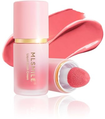 MLSMILE Blush Liquide Matte Nude - Fard à Joues Crème Teint Naturel, Tenue Longue Durée Léger & Hydratant 24h, Texture Fondante avec Pinceau Intégré