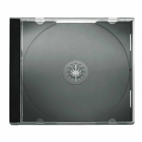 100 CUSTODIE CUSTODIA BOX DVD CD SINGOLO JEWEL CASE NERO FRONTE TRASPARENTE