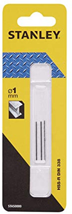 STANLEY STA50000-QZ - 3 Brocas HSS-R laminadas para metal ø 1mm