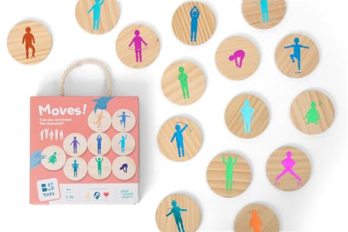 Buitenspeel BS Toys Moves - Gioco di Movimento per Bambini - Gioco di Attività - Ideale per Esterni - Adatto a Bambini dai 4 anni - Ideale per Feste - Piastrelle Multicolore