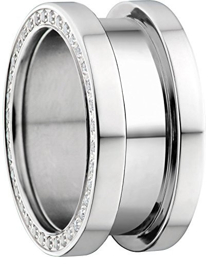 Bering Damen-Ring Außenring breit Edelstahl Zirkonia weiß Gr. 56 (17.8) - 525-17-84