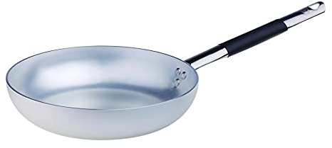 Pentole Agnelli Aluminium Blower Frying Pan 3 Mm. Thick with Cool Handle, Diameter 32 Cm.