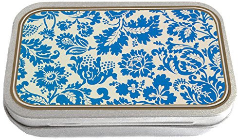 Knutty's Knobs William Morris Design Slim Hinged 1oz Tin Tobacco Storage Box (WM05) - Rectangular Metal Storage Box with Hinged Lid - 9.4 cm x 5.9 cm x 2.1 cm