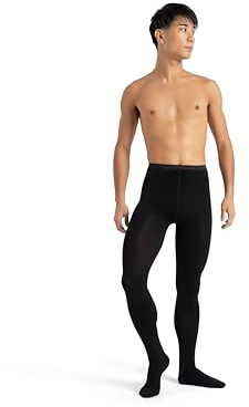 Capezio mens Knit Footed Tights athletic apparel, Black, X-Small US