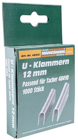Brüder Mannesmann Ersatzklammern, 12 mm, U-Form, für Tacker mit Artikelnummer M48410 | M48412