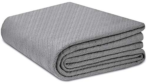 COTTON CRAFT - Couverture Thermique 100% Coton Doux de qualité supérieure - Super King - Gris - Blottissez-Vous dans Ces couvertures en Coton Super Douces et Confortables - Parfaite pour superposer