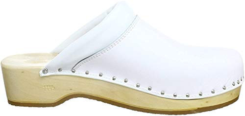 Berkemann / Soft-Toeffler/Weiß Kalbsleder/Art: 00412-100 / Unisex Holzclogs SizeMap 40.5