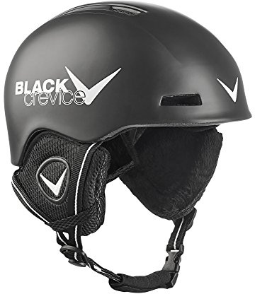 BLACK CREVICE Casque de Ski pour Enfants Stubai I Casque au Design Sportif en différentes Couleurs I Casque de Ski Anti-Chocs pour Filles & garçons I Casque de Ski (52-54, Noir)