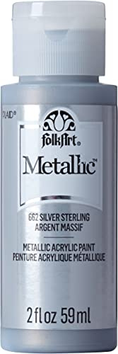 Folk Art Metallic Acrylic Paint in Assorted Colors (2 oz), 6102, 2 Ounce Sterling Silver