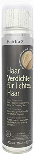 Hairfor2 Haarverdichtungsspray gegen lichtes Haar | Haarpuder | Streuhaar | Haarauffüller | Haarausfall | Haarverdichter (300ml, Hellblond)