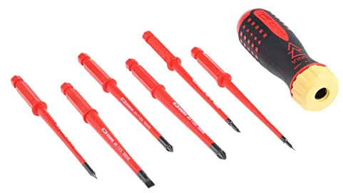BAHCO Insulated Screwdriver Set, Juego Destornillador A Carraca, Schraubendreher, 1000V, PZ, Schlitz, Multi-colour