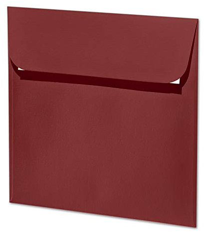 ARTOZ 25x quadratische Briefumschläge weinrot (Rot) 100 g/m² - 16 x 16 cm - Kuvert ohne Fenster - Umschläge mit Haftklebung