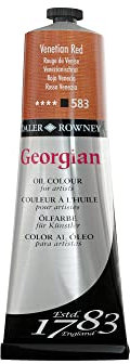 Daler Rowney Georgian Ölfarbe, tolle Farben, 225 ml, Venezianrot, rot