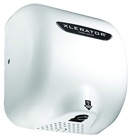XLERATOR XL-BW Automatic High Speed Hand Dryer with White Thermoset Plastic Cover and 1.1 Noise Reduction Nozzle, 12.5 A, 110/120 V