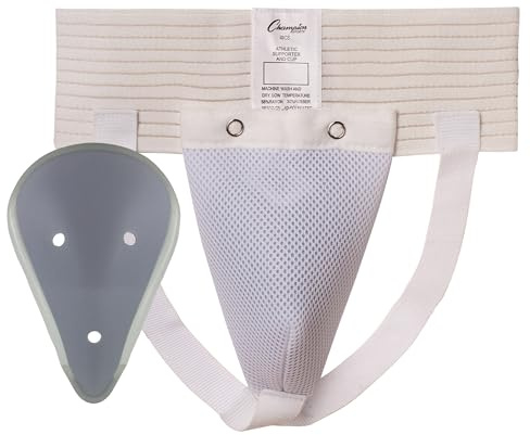 Champion Sports Men's Cup and Athletic Supporter (White, Large)