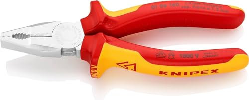 Knipex Alicate universal cromo vanadio cromado, aislados con fundas multicomponentes, según norma VDE 160 mm 01 06 160
