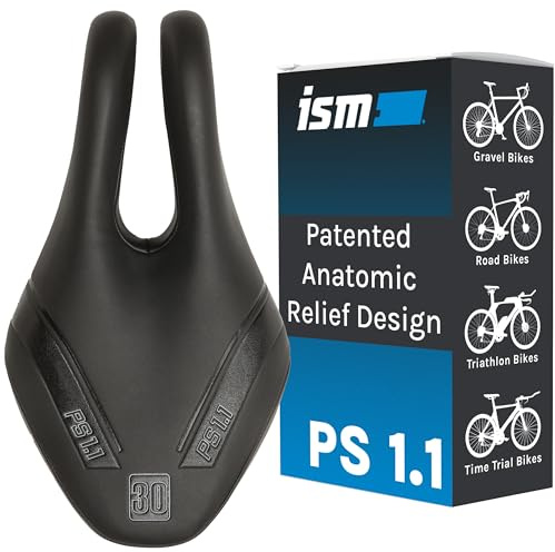 ISM PS 1.1 No Nose Bike Saddle - Noseless Bike Seat Designed for Triathletes, Time Trial Riders, and Road Racers - Patented Split Nose Bicycle Saddle Designed for Reduced Discomfort