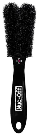 Muc-Off 373 Two Prong Brush - Bike Cleaning Brush With Rubberised Handle And Durable Nylon Bristles - Perfect For Cleaning Spokes, Discs And Pedals