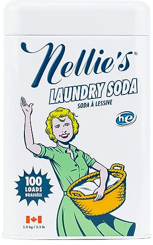 Nellie's Laundry Soda - Concentrated Laundry Detergent Powder - 100 Load - Gentle on Skin and Environment - Fragrance-Free - (Made in Canada)