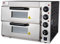 Beeketal 'BPO33-2' Profi Doppel Kammer Pizzaofen mit 2x 400x400 mm Schamottstein Backflächen, Gastro Steinbackofen für Pizza, Brot und Backwaren, Leistung 3000W, Pizzabackofen Temperatur bis zu 350°C