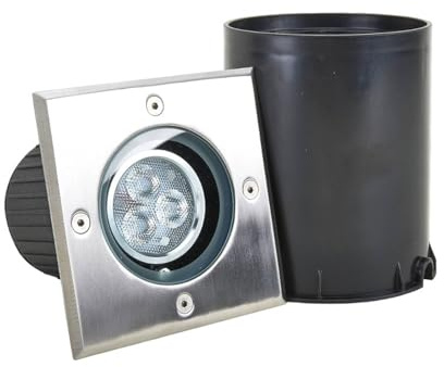 LED Spot encastrable dans le sol JOS (Moderne) en Gris Aluminium (1 lampe,à), Luminaire d’extérieur pour jardin, la terrasse, balcon & maison