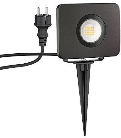 ledscom.de LED trädgårdspotlight Wega med jordspett för utomhusbruk, svart, 28.005W, 2361lm, varmvit