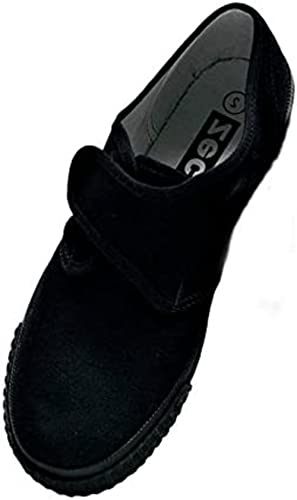 School Girls/Boys/Adults Black Velcro Plimsoles (Child Size 10)