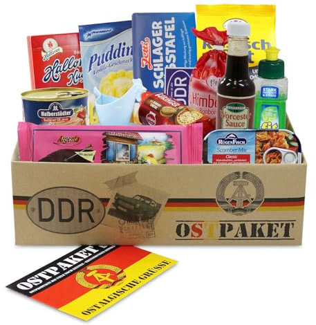 OLShop AG Ostpaket Mini mit 13 typischen Produkten der DDR Spezialitäten Spezialitätenpaket Geschenkset Ostprodukte DDR - Geschenkidee