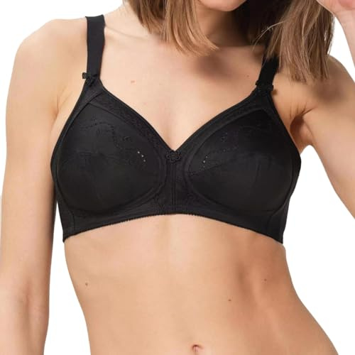 Triumph Mujer Doreen + Cotton 01 N, Non-Wired Bra, Black, 105E