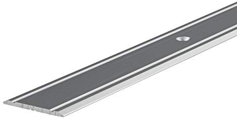 Gedotec Perfil de Transición SUPERFLACH - 30x1000 mm Barras Recubrimiento Universal para Suelo, Baldosas, Parquet y Piso - Superficie Anodizada de Plata con Barras Planas para Perforación Fácil