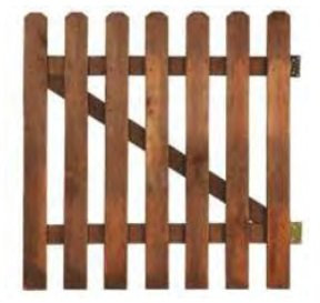 ITALFROM - Holztor für den Garten (L 100 cm x H 80 cm) Gartenzaun für den Außenbereich, Zaun aus Kiefernholz, robust, kesseldruckimprägniert, kann bemalt Werden