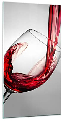 Quadri Moderni Soggiorno Bere bicchiere vino Quadro su Vetro Verticale 45x80cm Stampe da Parete Camera da Letto Cucina 1 pezzo Wall Art Piccoli Decorazione Murale Grafica Immagini GPA45x80-2258