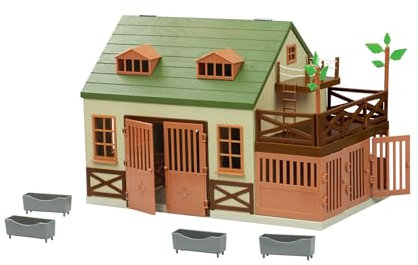 Terra Holzspielzeug Tierarzt im Dschungel oder Bauernhof Tierklinik mit Zubehör – Tierarztpraxis mit Bäumen, Zäunen – Spielzeug für Kinder ab 3 Jahre
