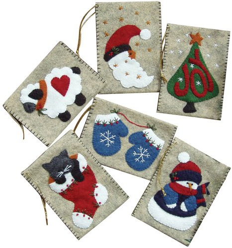 Rachel's of Greenfield Gift Bag Ornaments Kit-3X4 Set of Six