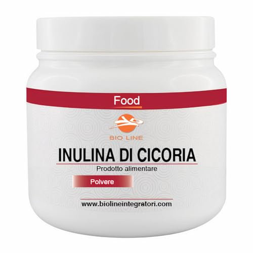 Bioline - Inulina in Polvere di Cicoria Solubile in Acqua 500 g, Fibra Vegetale per Regolarità Intestinale (Senza Glutine e Eccipienti) Prodotti Alimentari Made in Italy