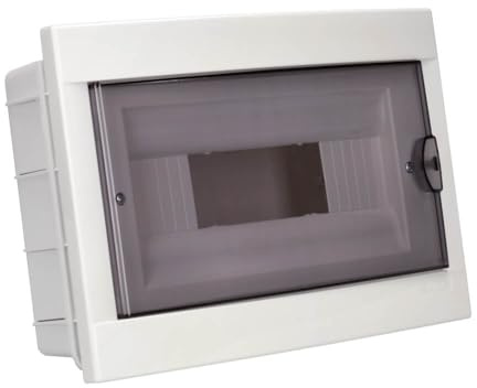 Unterputz Kleinverteiler 12 Module/Sicherungskasten/Verteilerkasten Unterputz IP40, 1-reihig mit Hutschiene + 1 stk. Klemme