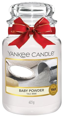 Yankee Candle Duftkerze im Glas (groß) | Baby Powder | Brenndauer bis zu 150 Stunden | Perfekt zum Muttertag | Geschenke für Frauen