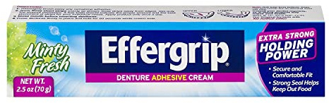 Effergrip Extra Strong Denture Adhesive Cream, Zinc Free, 2.5 oz - 2pc