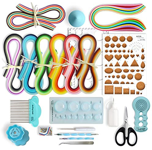 Juya Paper Quilling Kits con 960 tiras y 13 herramientas(Herramientas azules, Anchura 3mm)