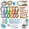 JUYA Papier Quilling-Kit QK13 mit 960 Strips und 14 Werkzeuge (Blau Werkzeuge, Papierbreite 3mm)