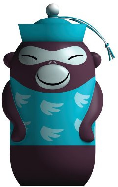 Alessi ASG108 Laz Chin Banana Portastuzzicadenti in Resina Termoplastica, Decorato a Mano, Azzurro