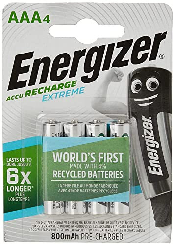 Energizer Original Akku Extreme Micro AAA (800mAh, 1,2 Volt, vorgeladen 4-er Pack)